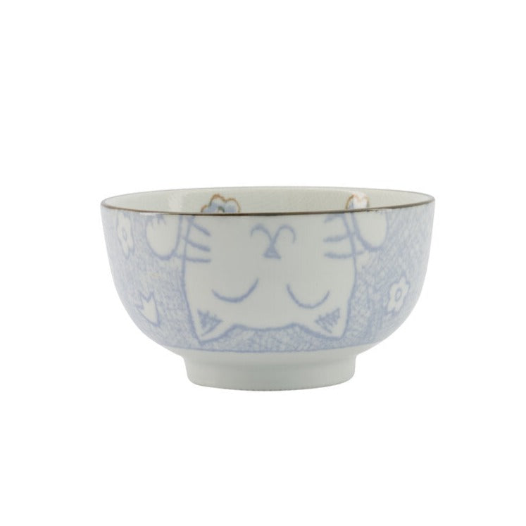 Kawaii Cat Neko Tayo skål, blå - 300 ml